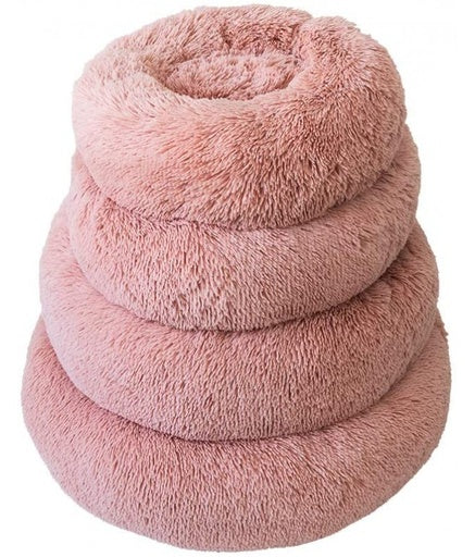 Pado Pet Fluffy Donut Cushion - Red[Size - L, Dimension - 60 x 20cm]