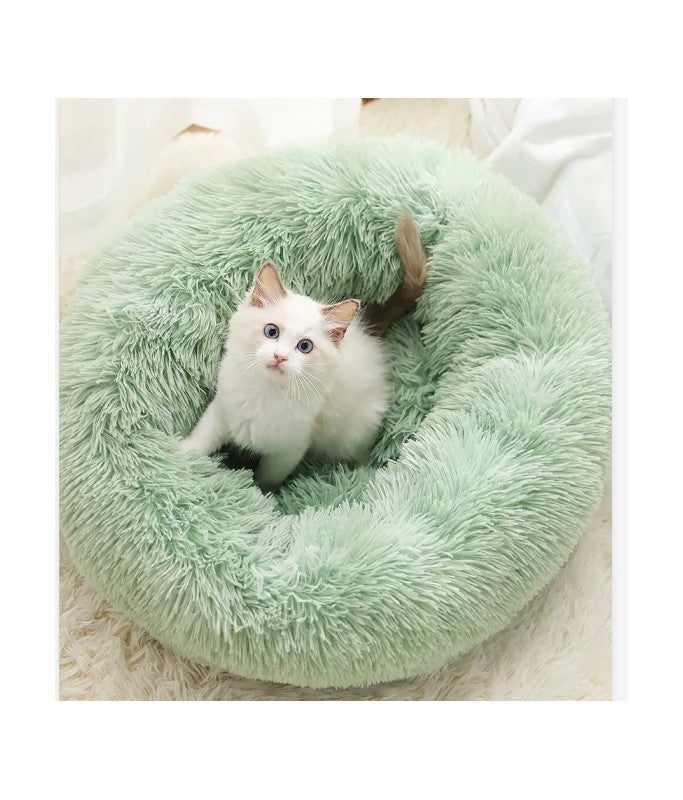 Pado Pet Fluffy Donut Cushion - Red[Size - L, Dimension - 60 x 20cm]