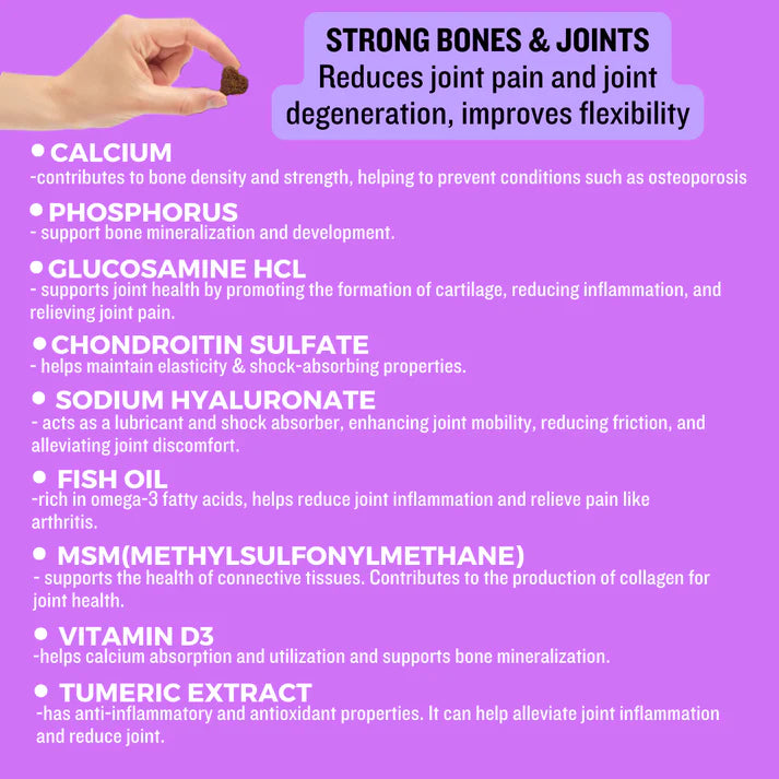 Pet Logic Strong Bones & Joints 240g Dog & Cat Treats Supplement Vitamins for Jolly Joints Support