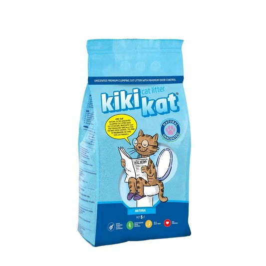 Kiki Kat White Bentonite Clumping Cat Litter – Natural (Unscented) – 5L (4.35 Kg)