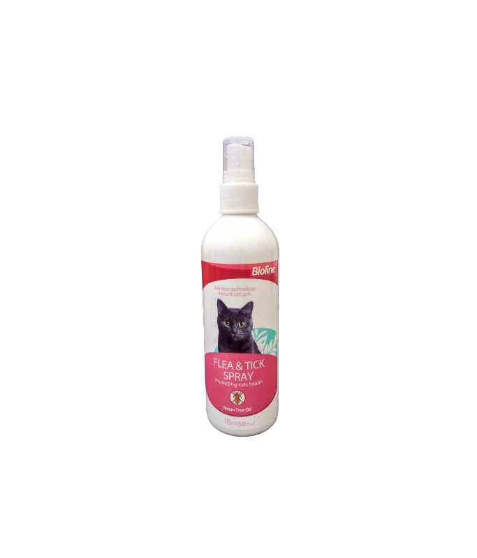 Bioline Flea and Tick Spray for Cat 175 ml[Volume - 175ml]