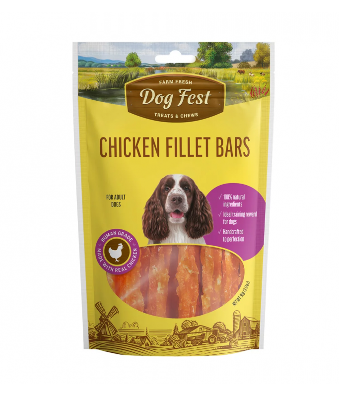 Dog Fest Chicken Fillet Bars For Adult Dogs - 90g (3.17oz)[Weight - 90g]