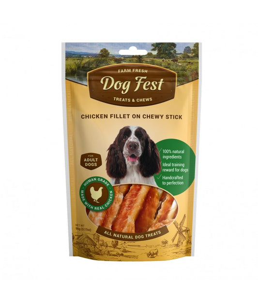 Dog Fest Chicken Fillet On A Chewy Stick For Adult Dogs - 90g (3.17oz)[Weight - 90g]