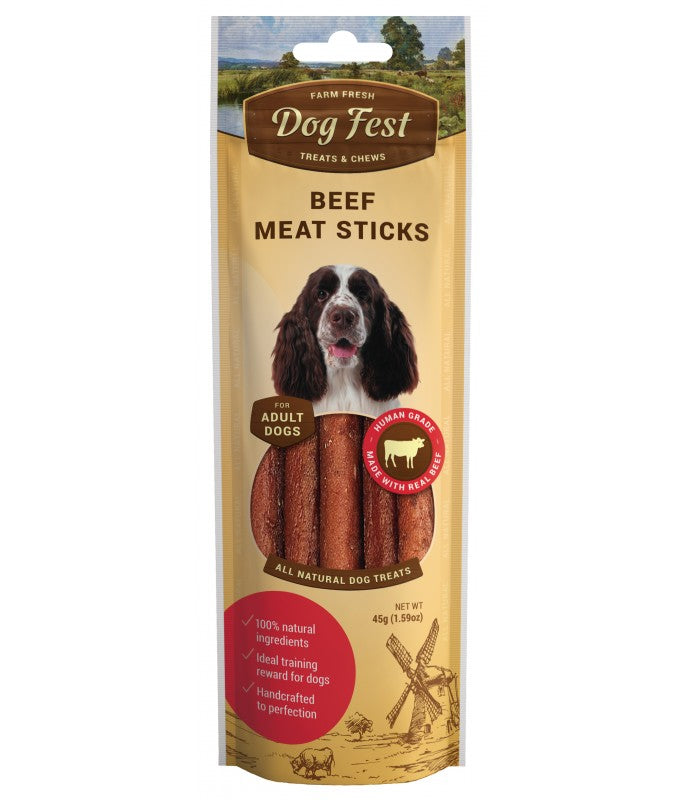 Dog Fest Beef Meat Sticks For Adult Dogs - 45g (1.59oz)[Weight - 45g]