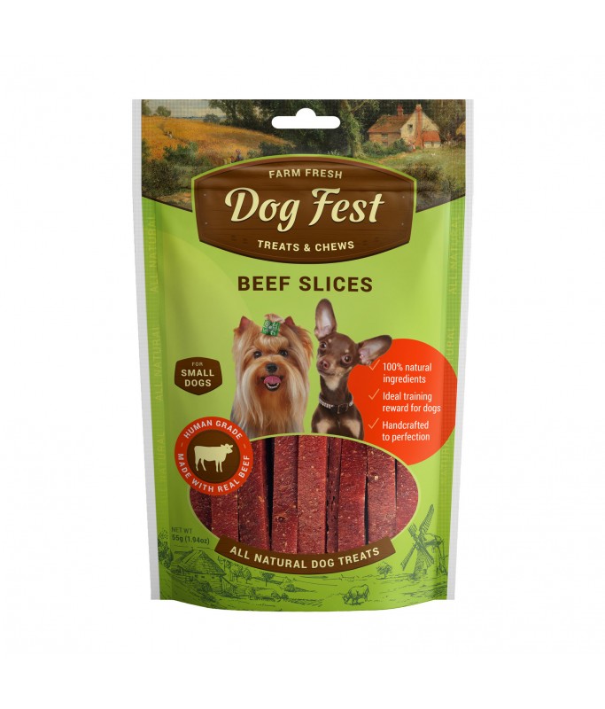 Dog Fest Beef Slices For Mini-Dogs - 55g (1.94oz)[Weight - 55g]