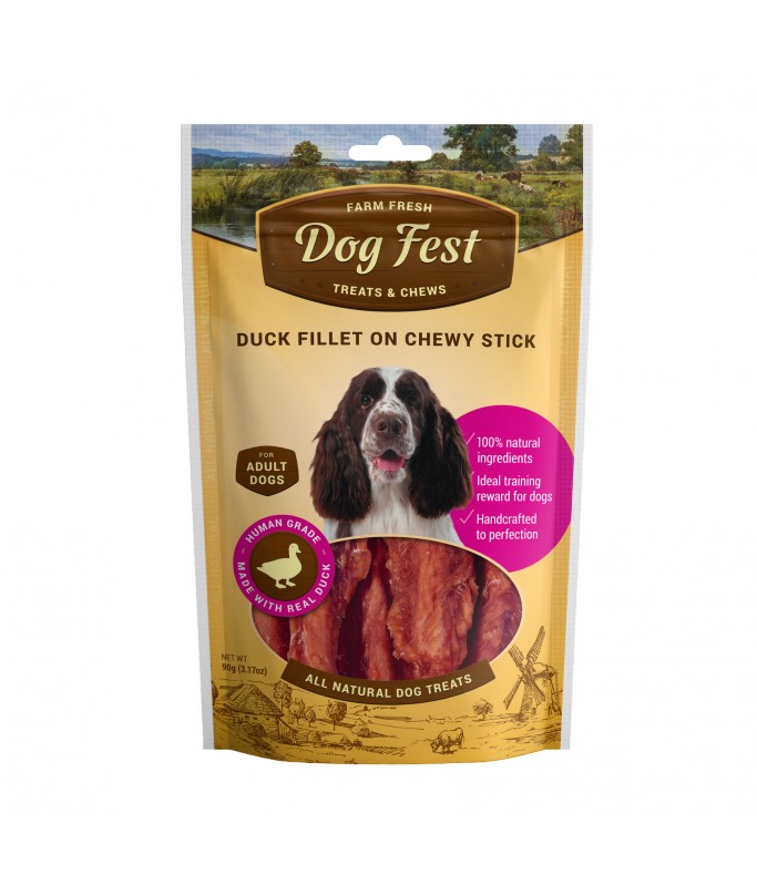 Dog Fest Duck Fillet On A Chewy Stick For Adult Dogs - 90g (3.17oz)[Weight - 90g]