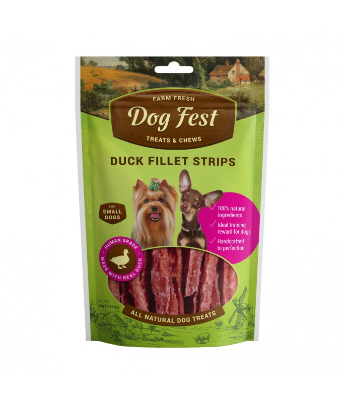 Dog Fest Duck Fillet Strips For Mini-Dogs - 55g (1.94oz)[Weight - 55g]