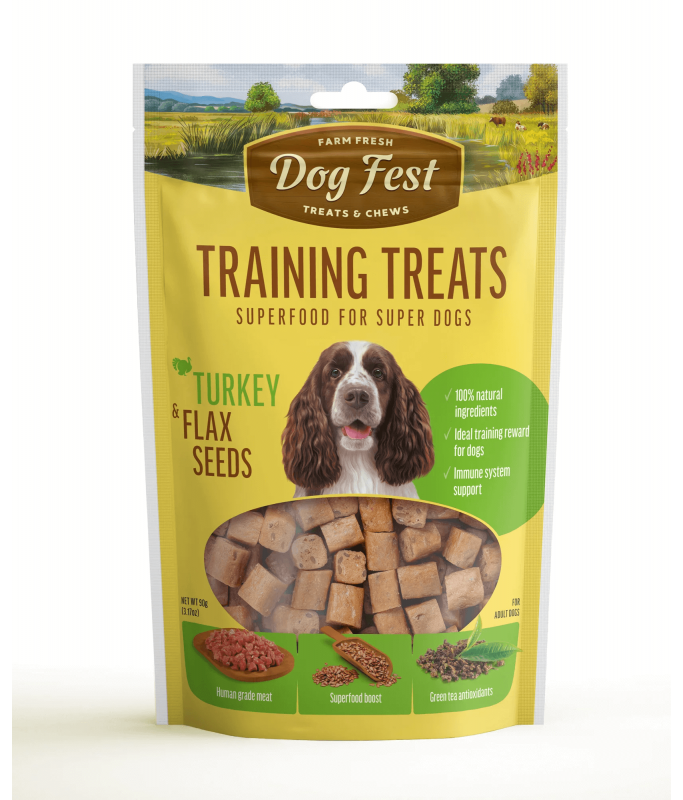 Dog Fest Training Treats Turkey & Flax Seeds 90g[Weight - 90g]