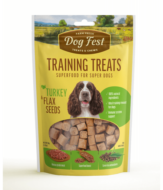 Dog Fest Training Treats Turkey & Flax Seeds 90g[Weight - 90g]