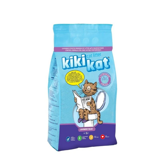 Kiki Kat White Bentonite Clumping Cat Litter – Lavender – 5L (4.35 Kg)