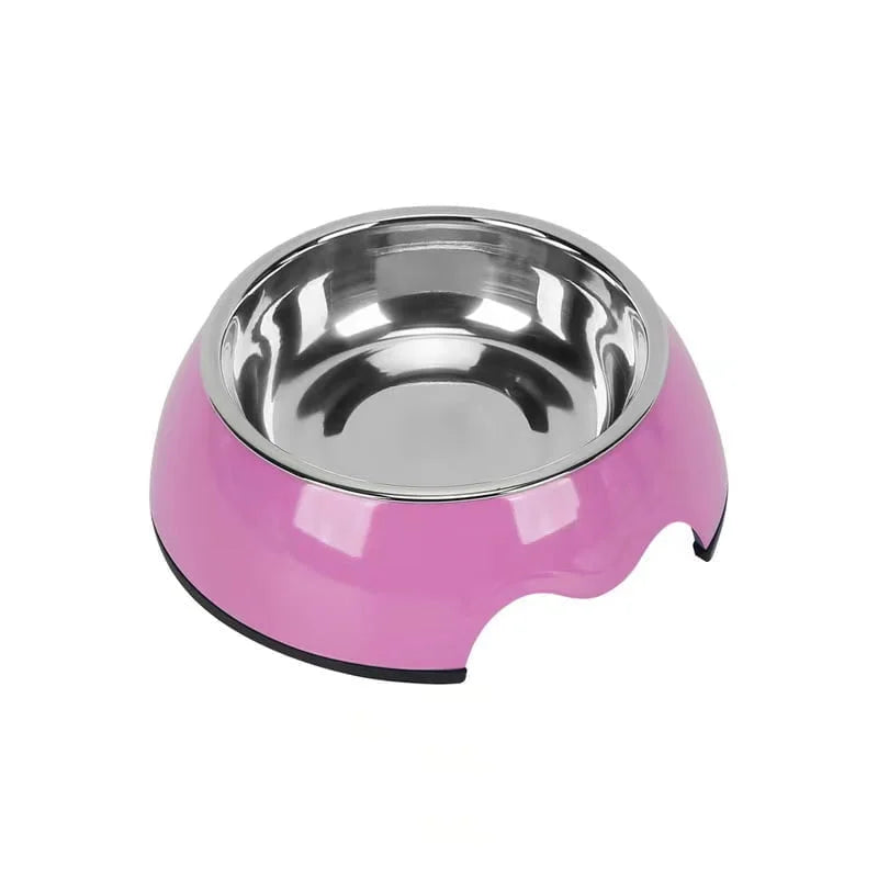 Melamine Pink Stainless Steel Bowl With Anti-Slip Circle On The Bottom,Volume:160 ml,Size:12*12*4.5 Cm