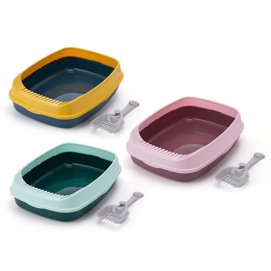 Open Cat Toilet With Scoop- 46X34X12Cm (Mixed Colors)