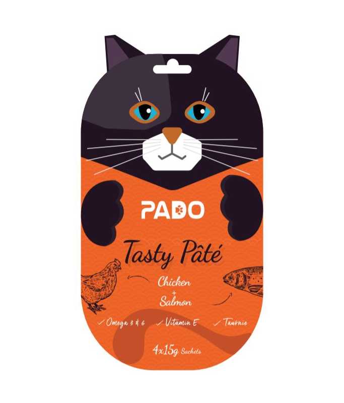 Pado Cat Wet Sachet 4x15g[Flavor - Chicken & Salmon]