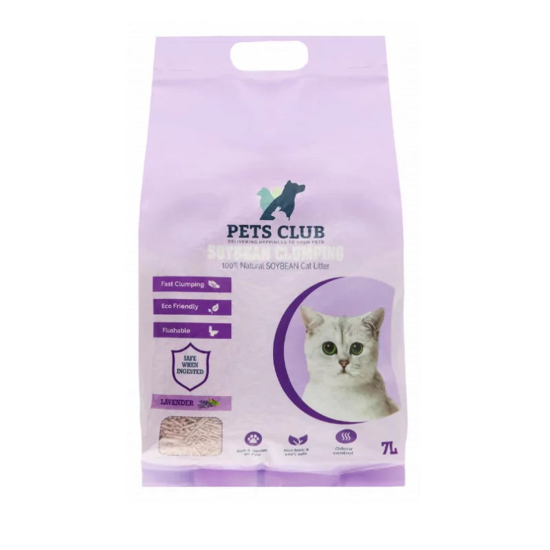 Pets Club Soya Bean Cat Litter-Lavender -7L (2.5 Kg)