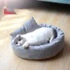 Round Shape Dog And Cat Indoor Bed-48 Cm (Diameter)